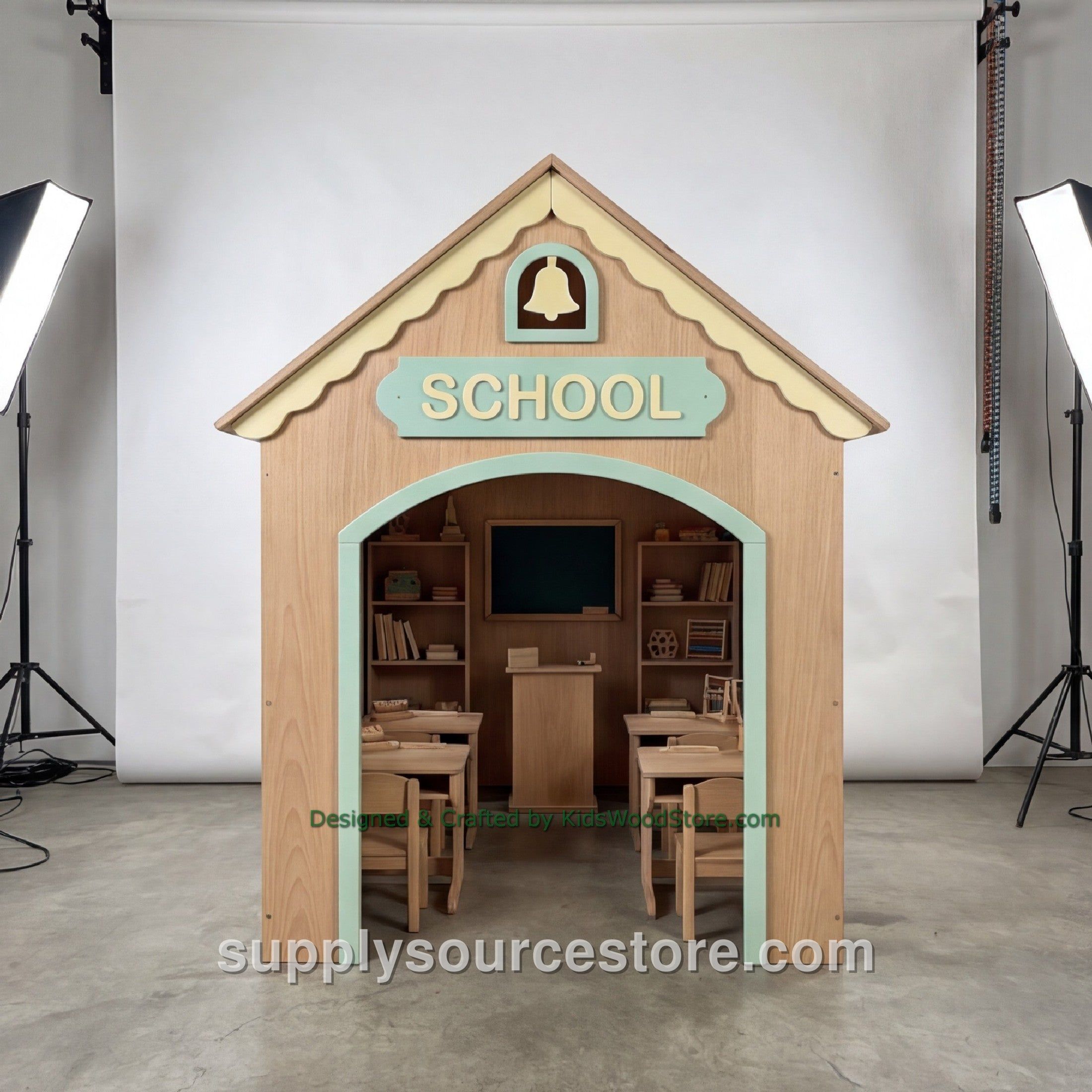 Wooden School Playhouse & Furniture for Kids | Personalized 25+ Themes | All-Inclusive Turnkey Project