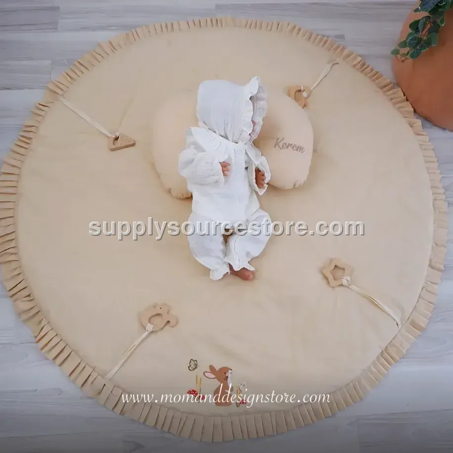 Padded Play Mat & Pillow — salmon