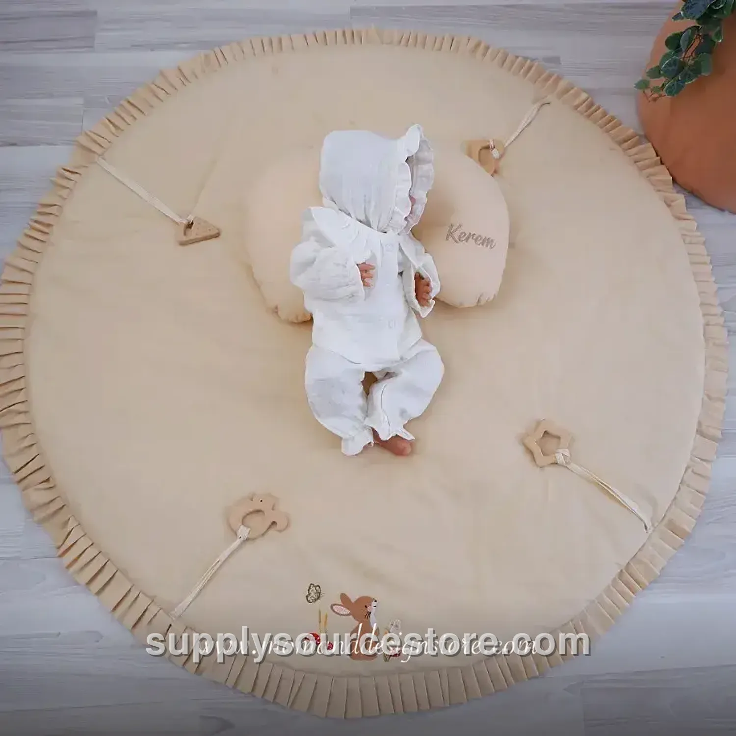 Padded Play Mat & Pillow — salmon