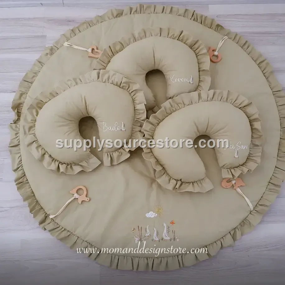 Padded Play Mat & Pillow — olive green
