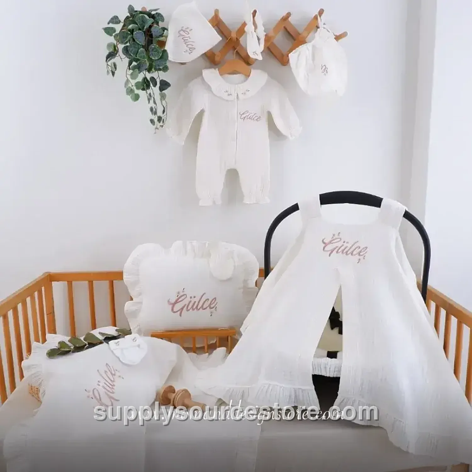 9-Piece 4-layer muslin Coming-Home Set — ecru · SS-006622