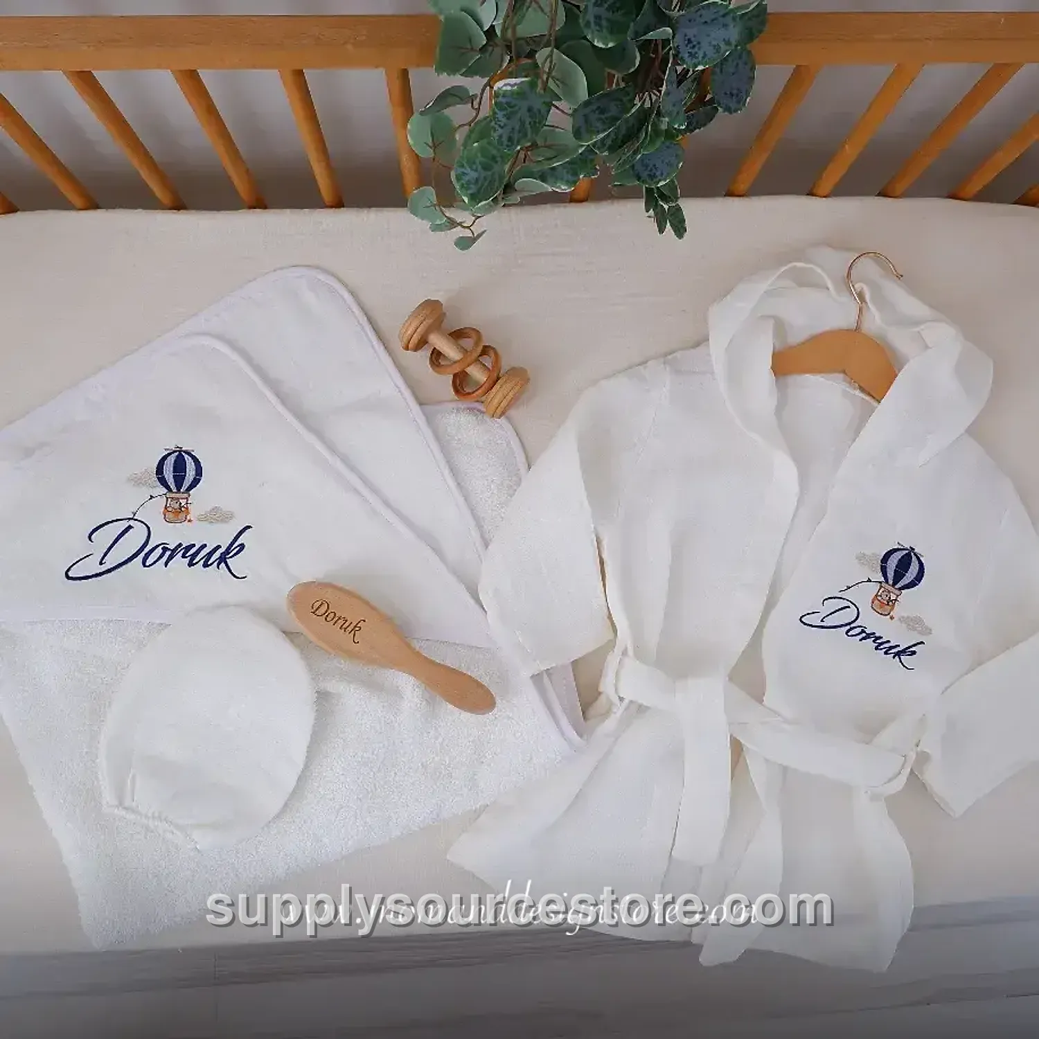 Muslin Bathrobe, Towel & Mitt Set · SS-006639