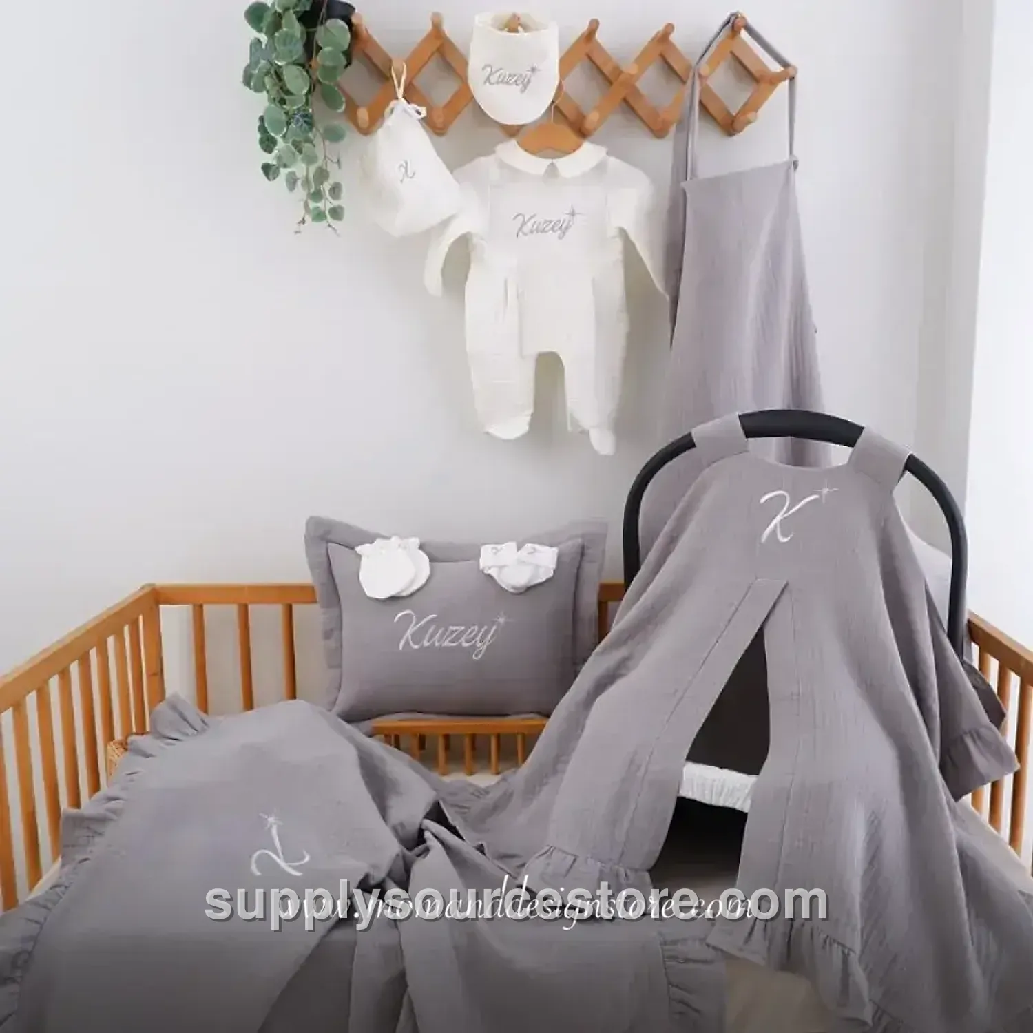 10-Piece 4-layer muslin Coming-Home Set — gray