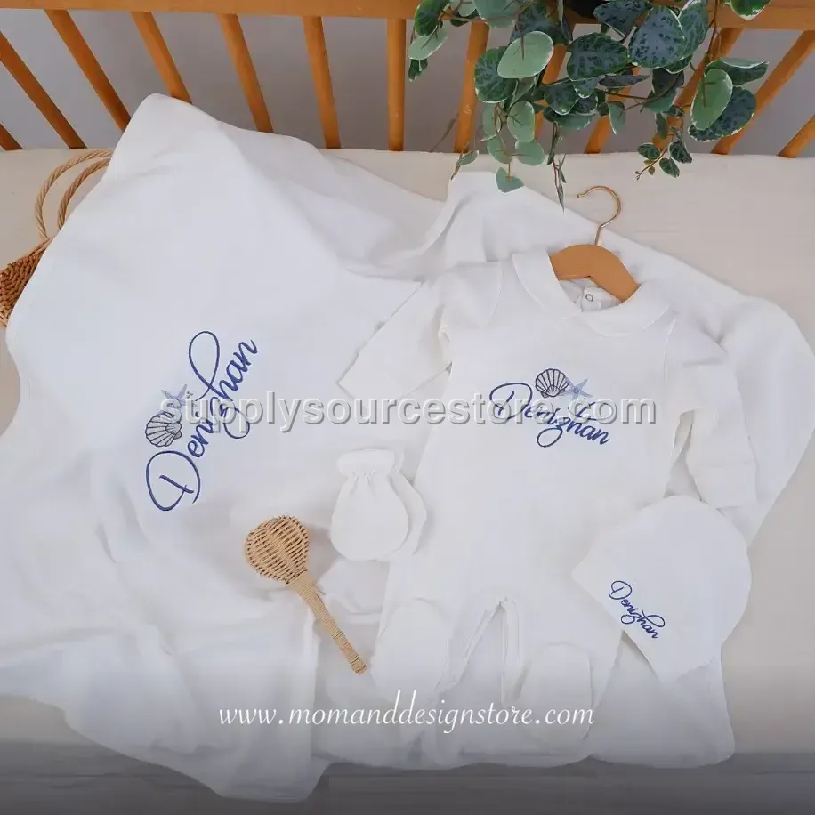 4-Piece combed cotton interlock Coming-Home Set