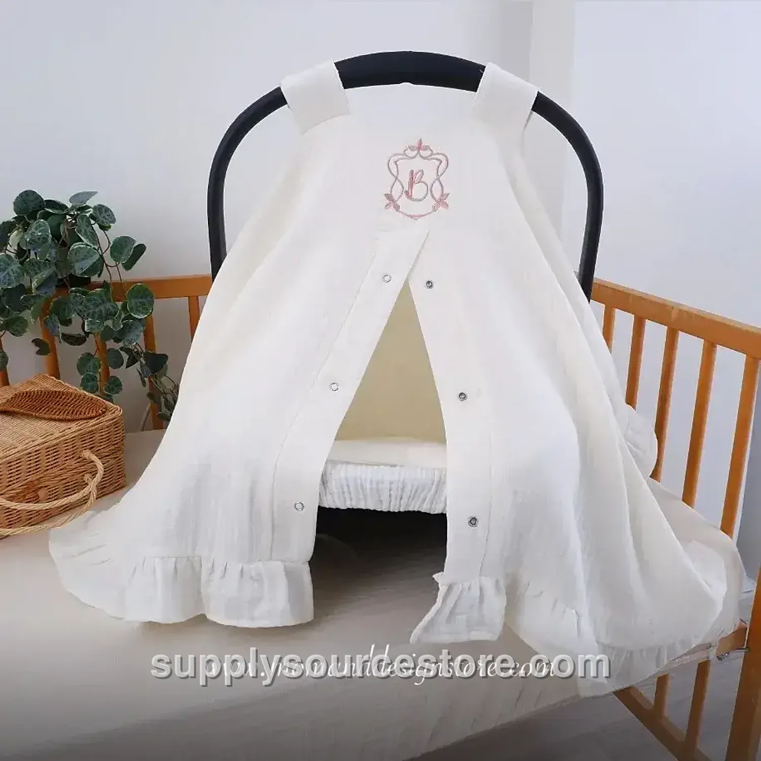 Ruffled 4-layer muslin Stroller Cover