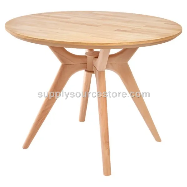 Venüs Round Table Parquet Pattern Oak