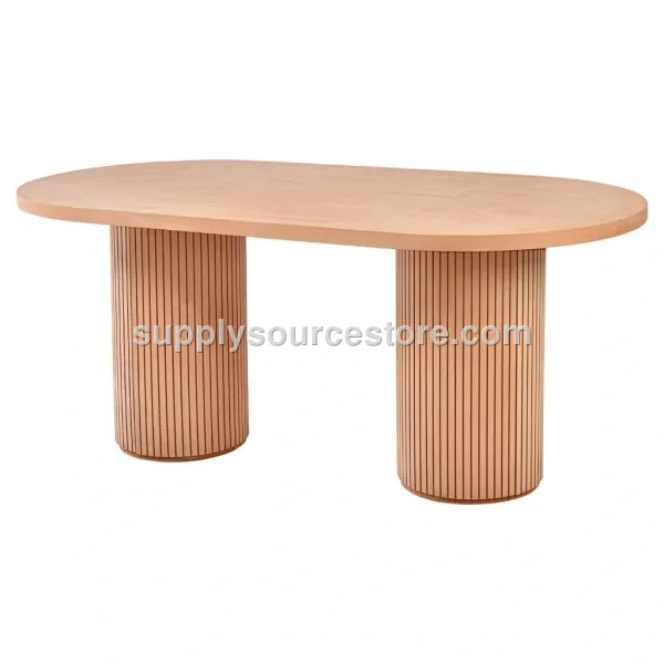 Striped Cylindrical Oval Table Double With Base
