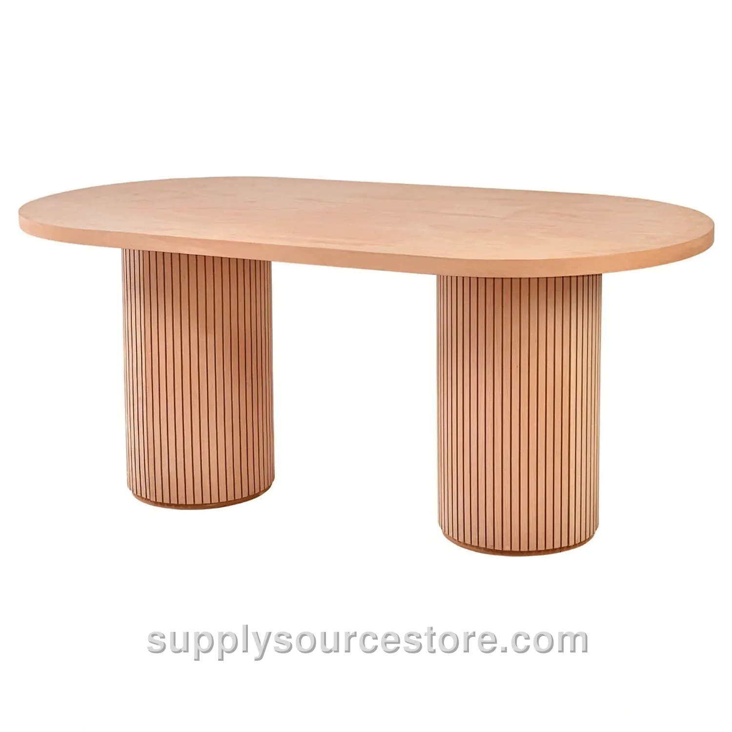 Striped Cylindrical Oval Table Double With Base