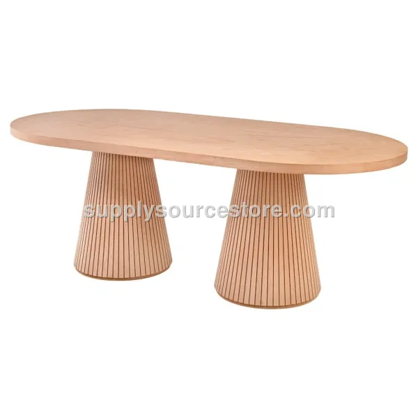 Striped Barrel Oval Table Double With Base
