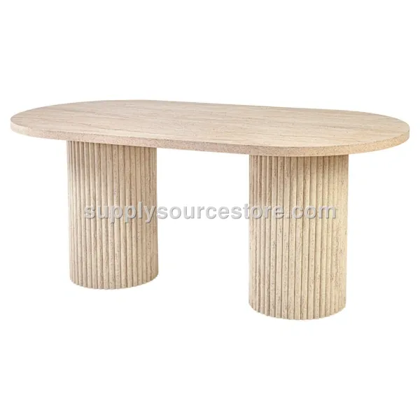 Travertine PTT Oval Table