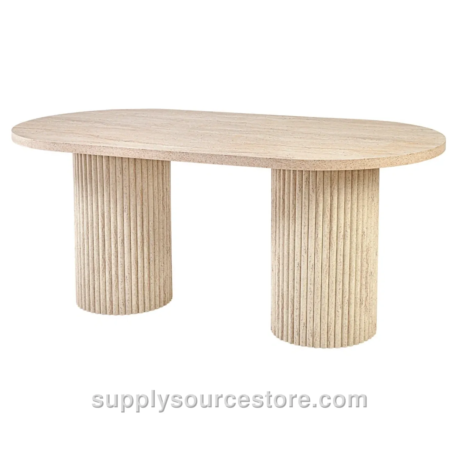 Travertine PTT Oval Table