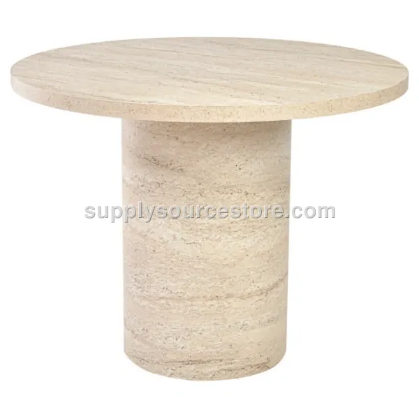 Travertine Cylindrical Table