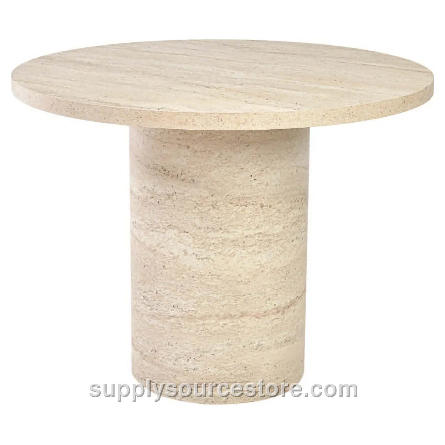 Travertine Cylindrical Table