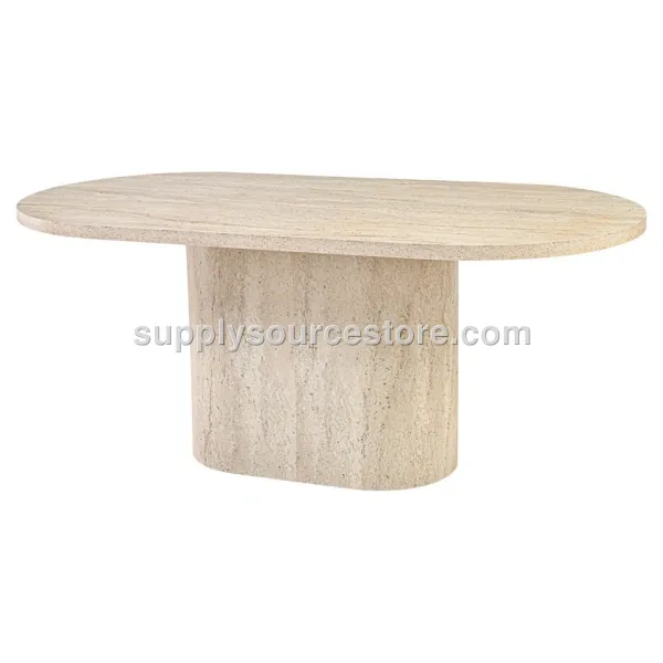 Travertine Oval Table