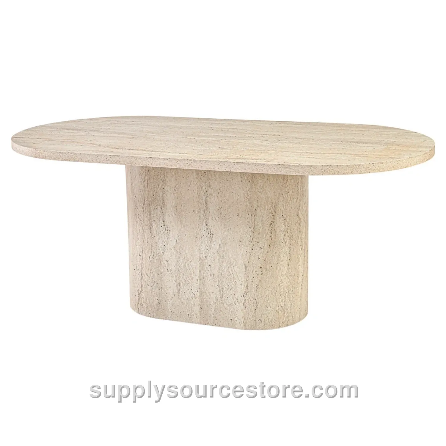 Travertine Oval Table