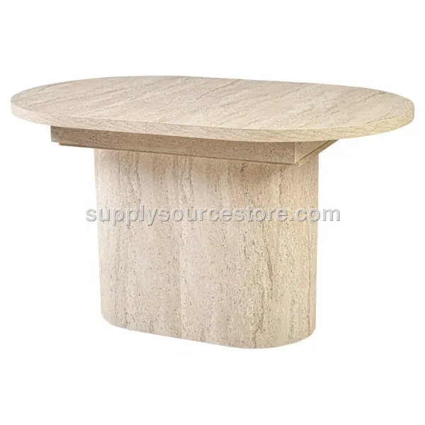 Travertine Oval Extendable Table