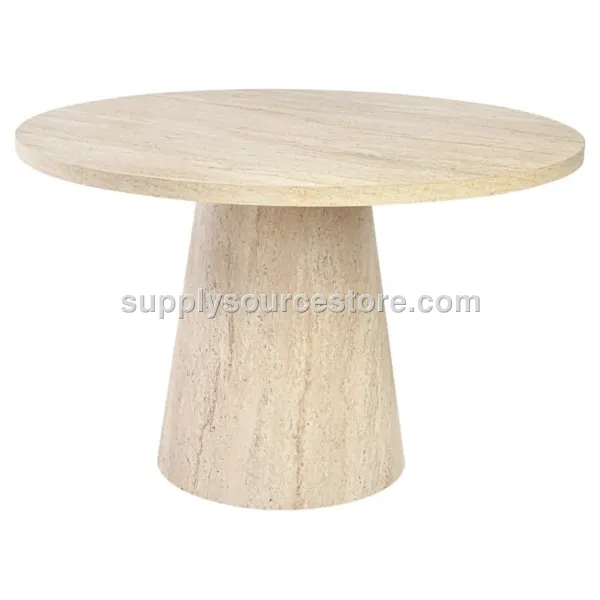 Travertine Barrel Table