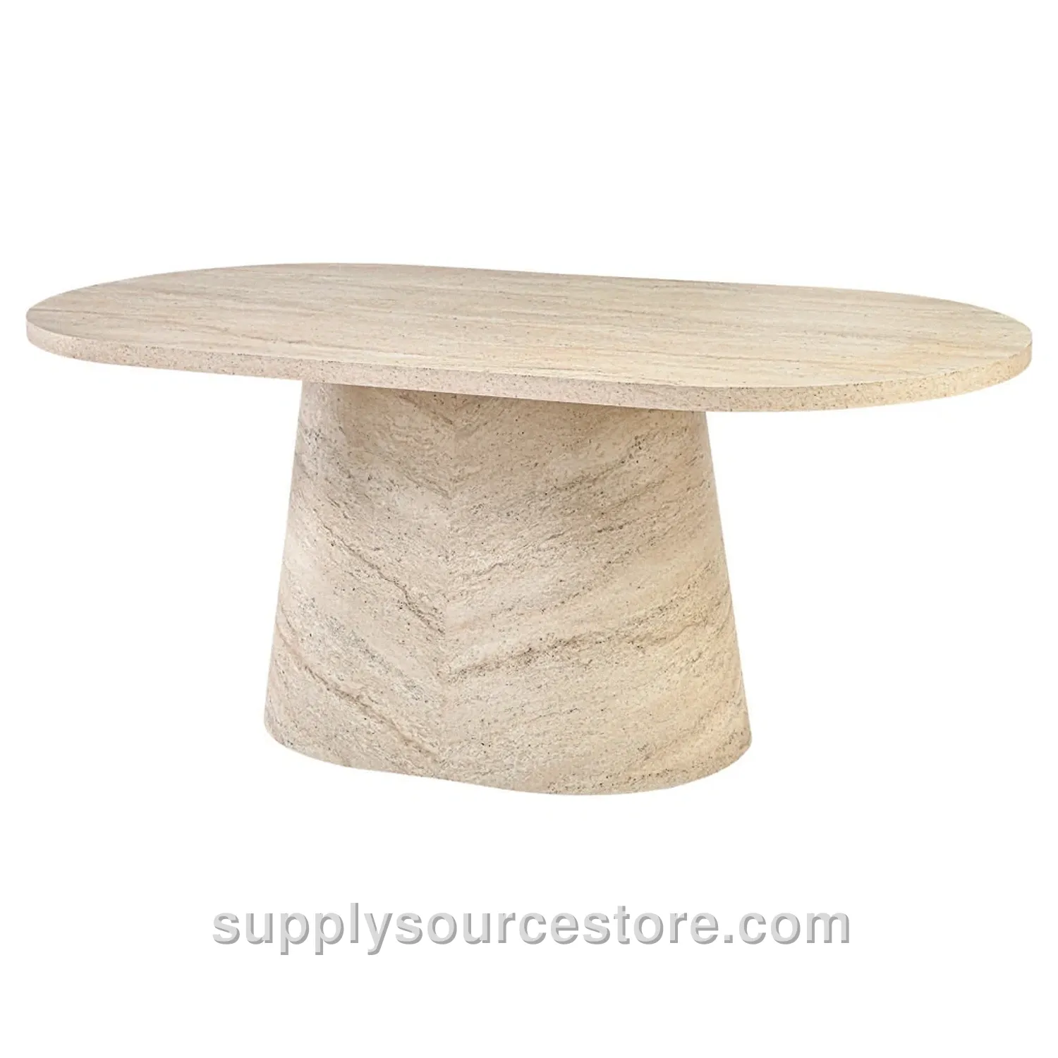 Travertine Robus Oval Table