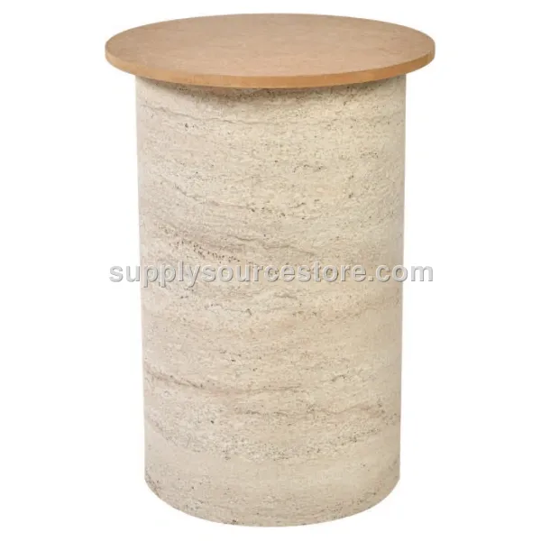 Travertine Cylindrical Base
