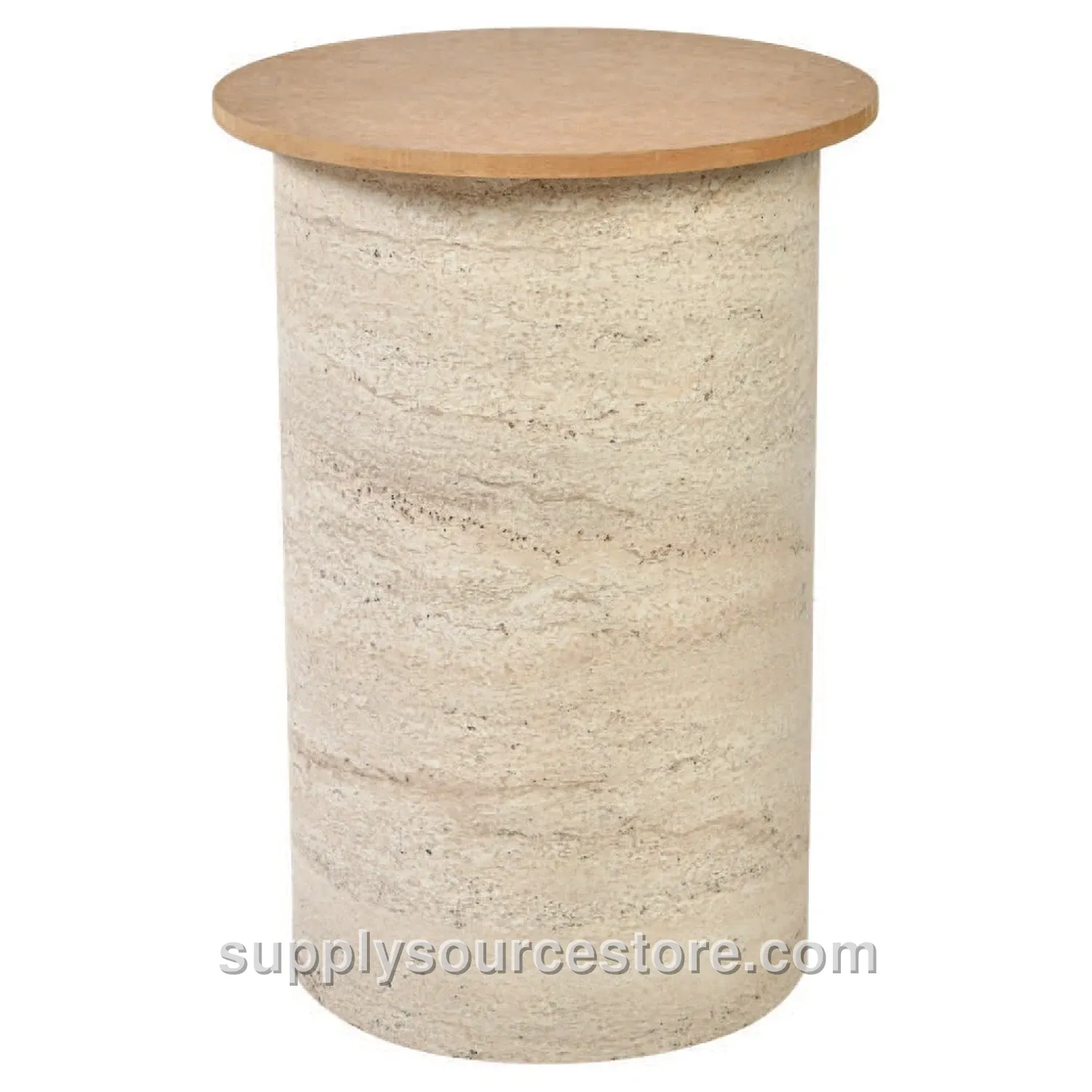 Travertine Cylindrical Base