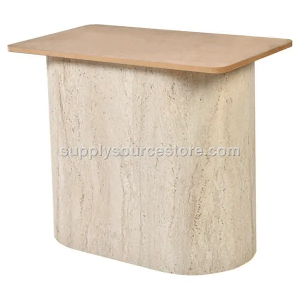 Travertine Cylindrical Oval Base