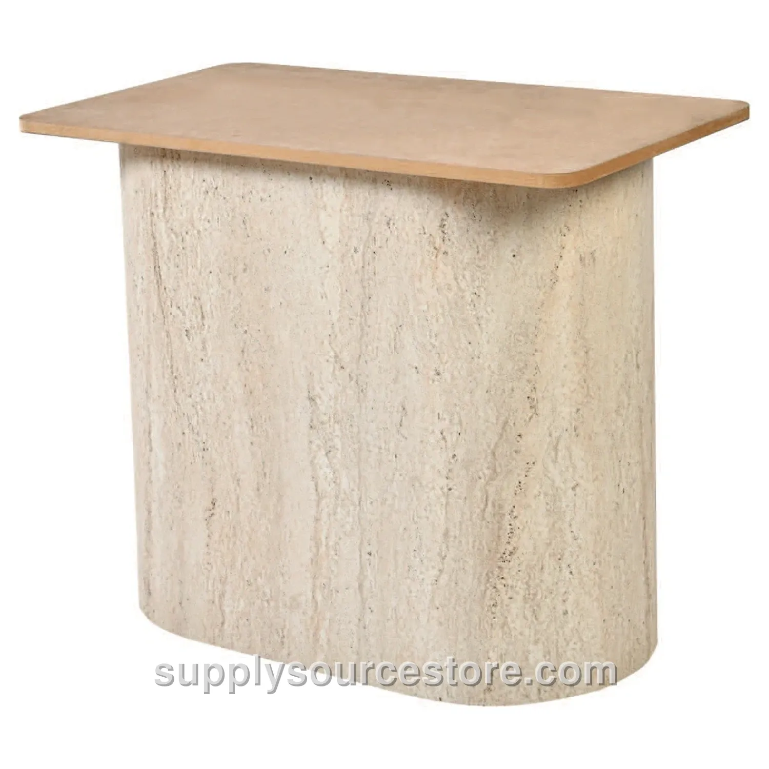 Travertine Cylindrical Oval Base