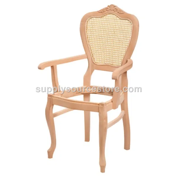 Classic Lükens Carved With Arms Cane Chair