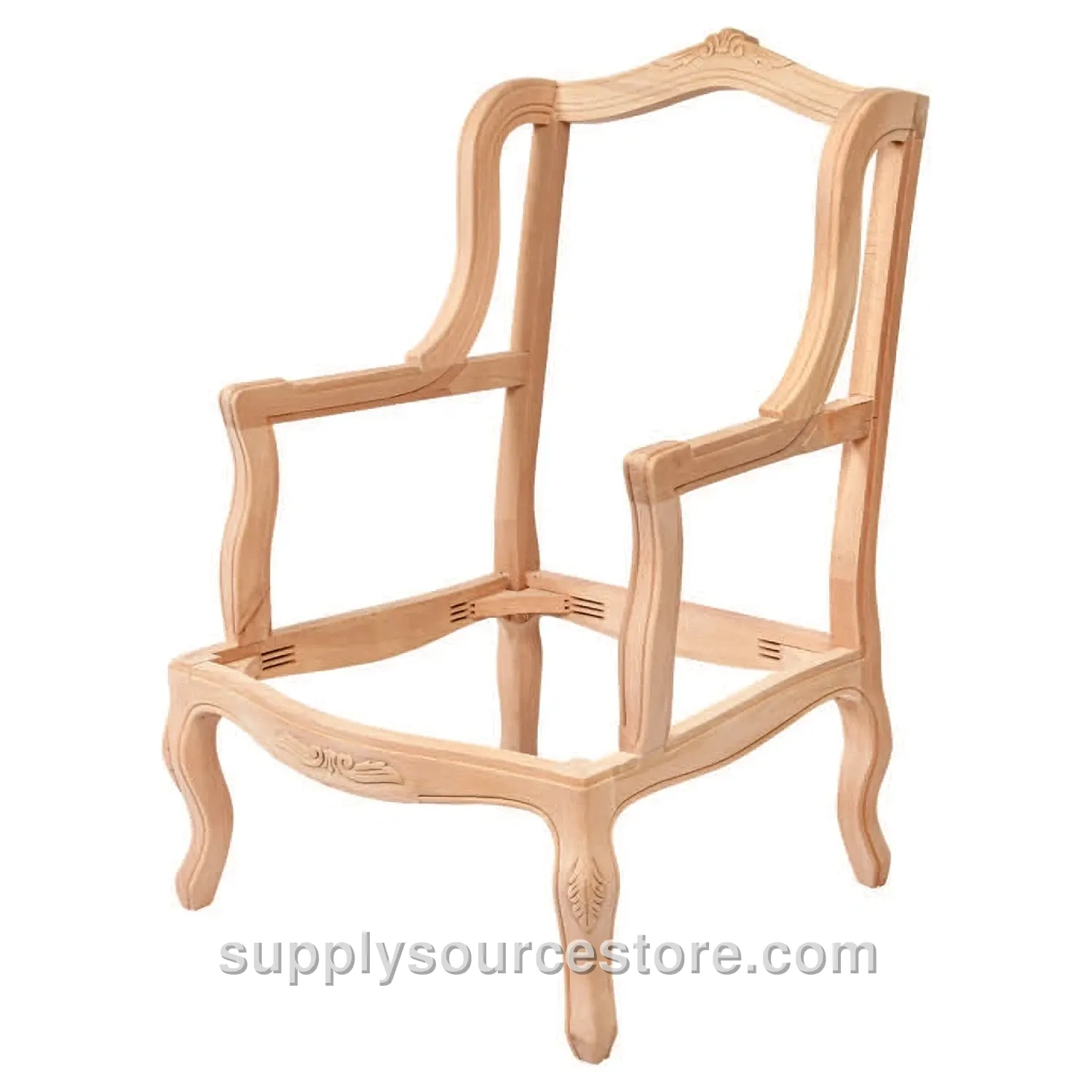 Italian Carved Wingback Accent Chair