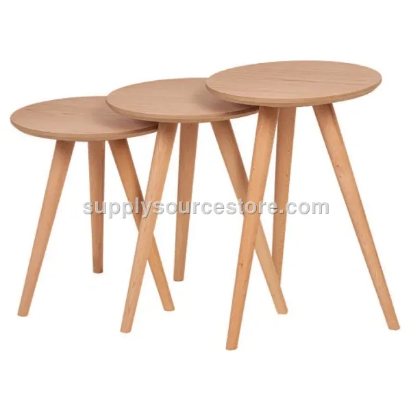 Retro Round Nesting Table Beech