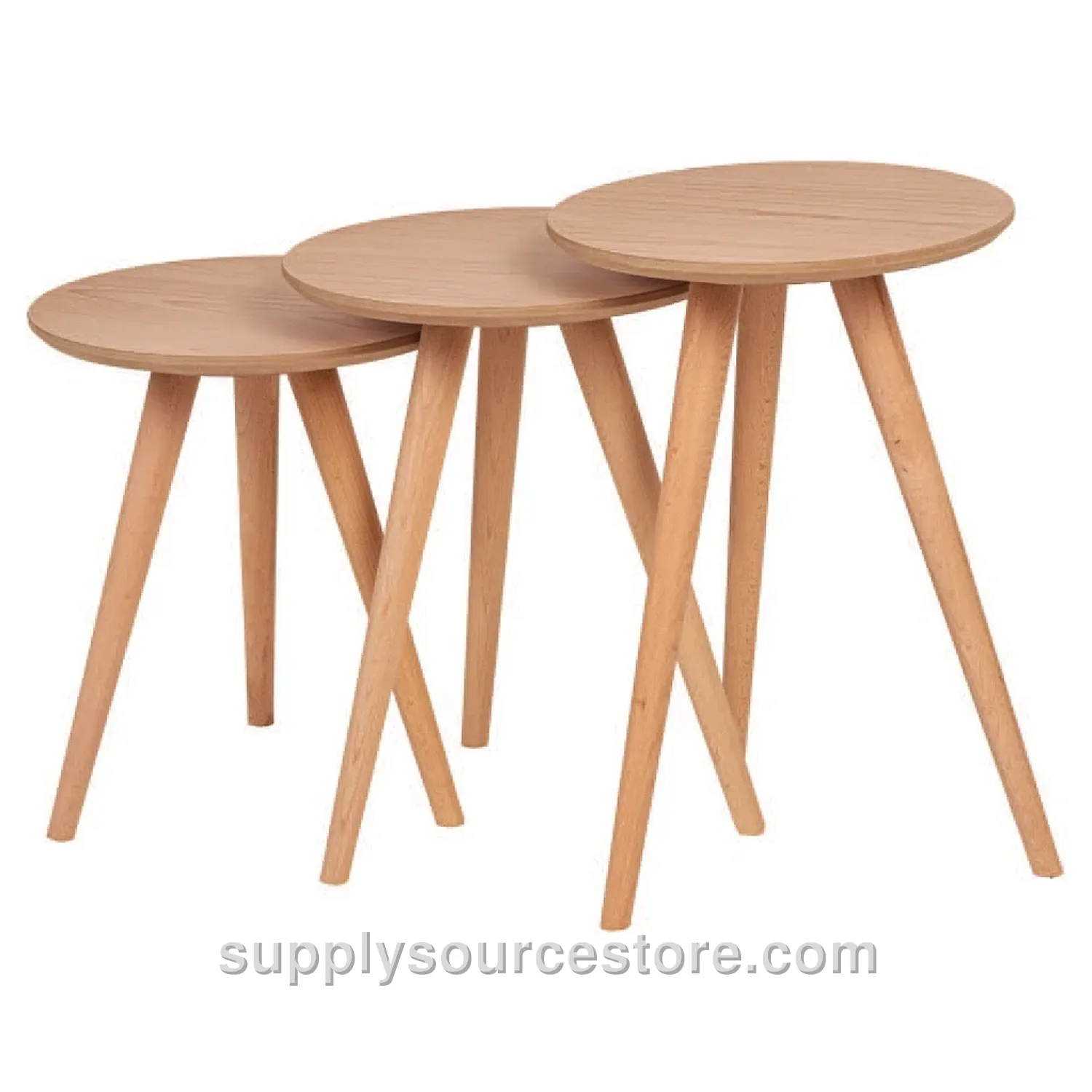 Retro Round Nesting Table Beech