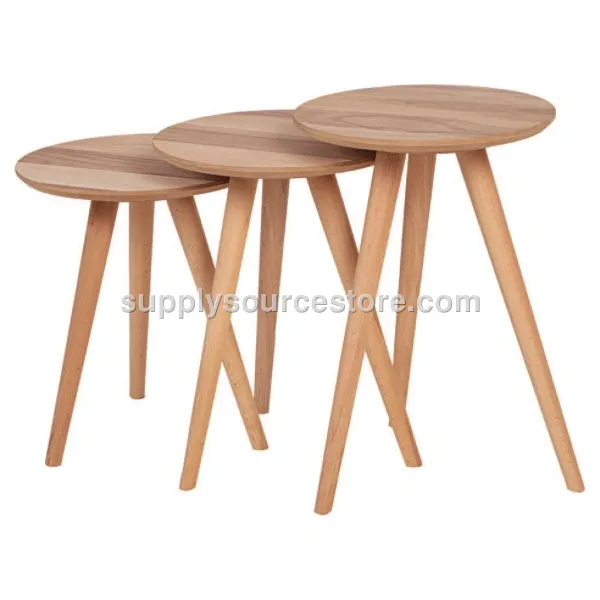 Retro Round Nesting Table Walnut