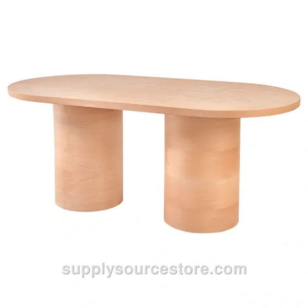 Cylindrical Oval Table Double With Base Beech