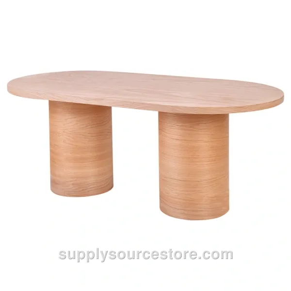 Cylindrical Oval Table Double With Base Oak