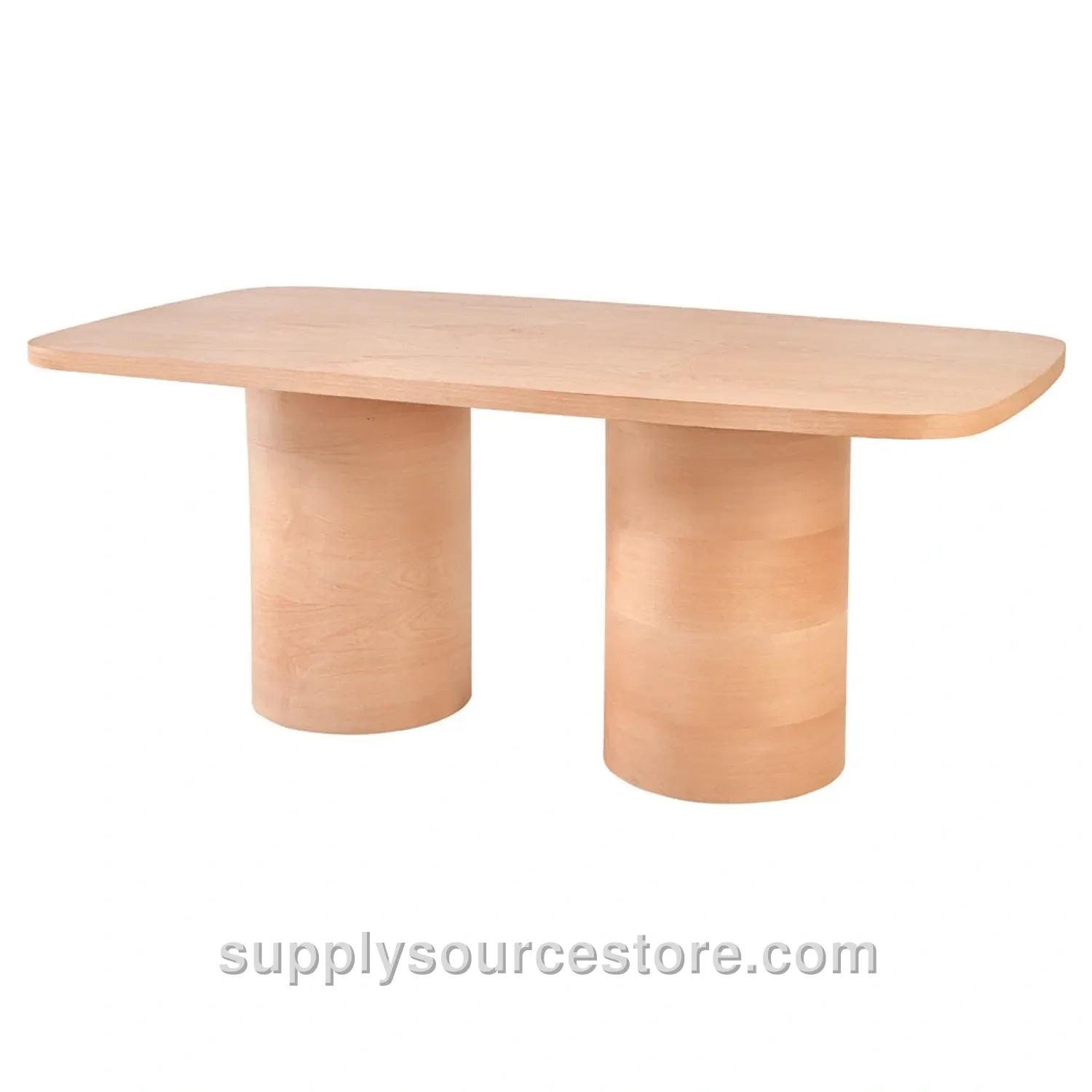 Cylindrical Robus Table Double With Base Beech