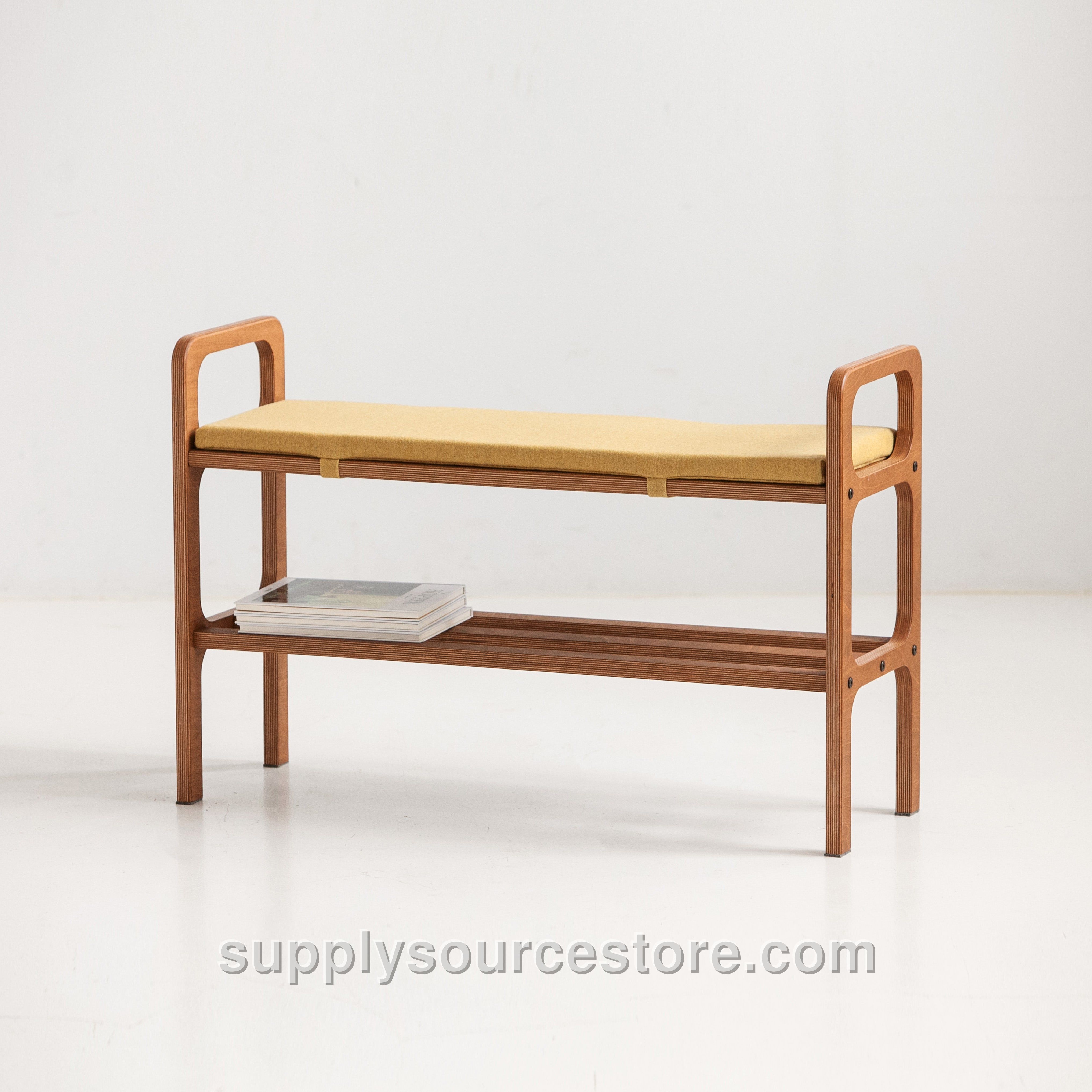 Shoe Bench with Cushion · Straight Legs