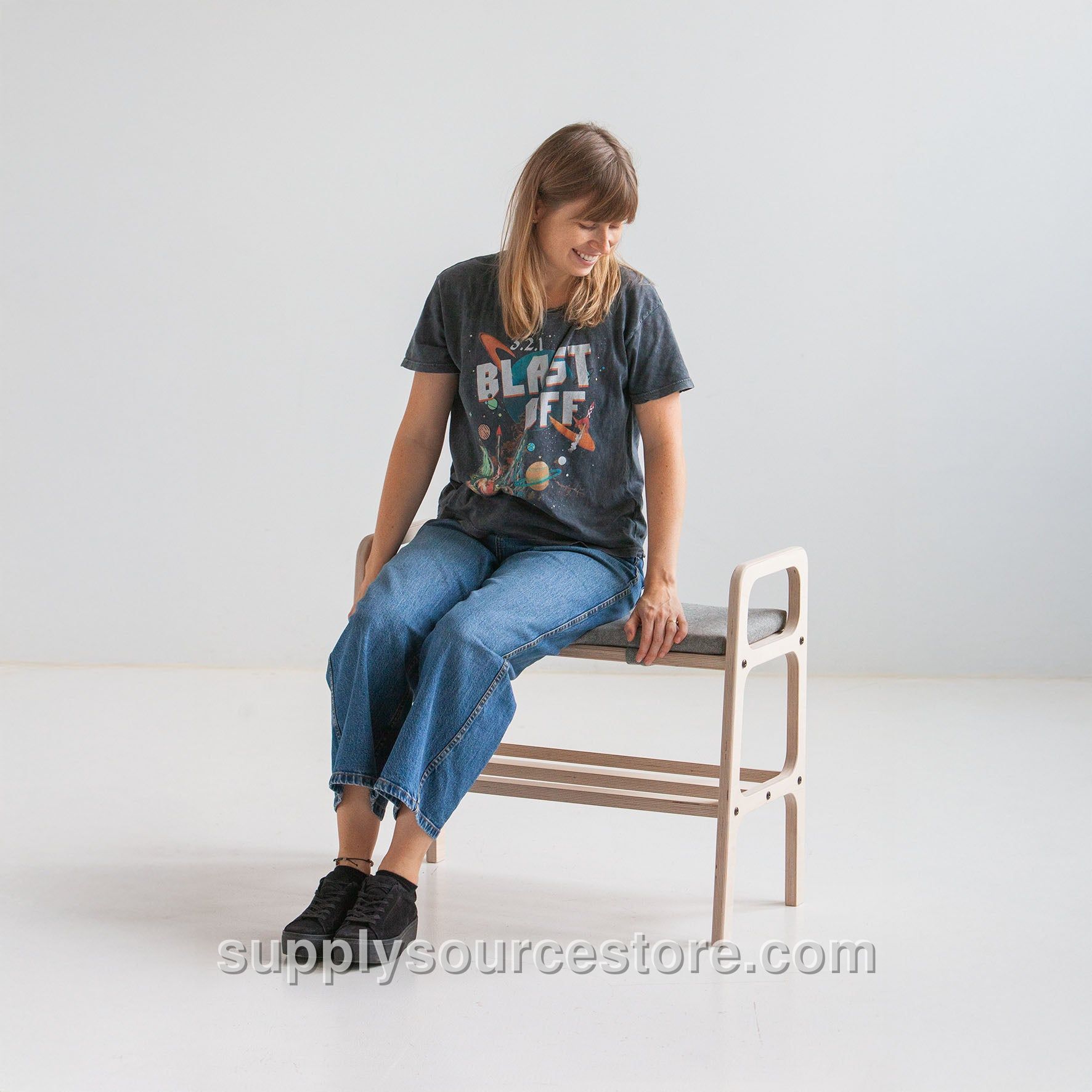 Japandi Shoe Bench with Cushion