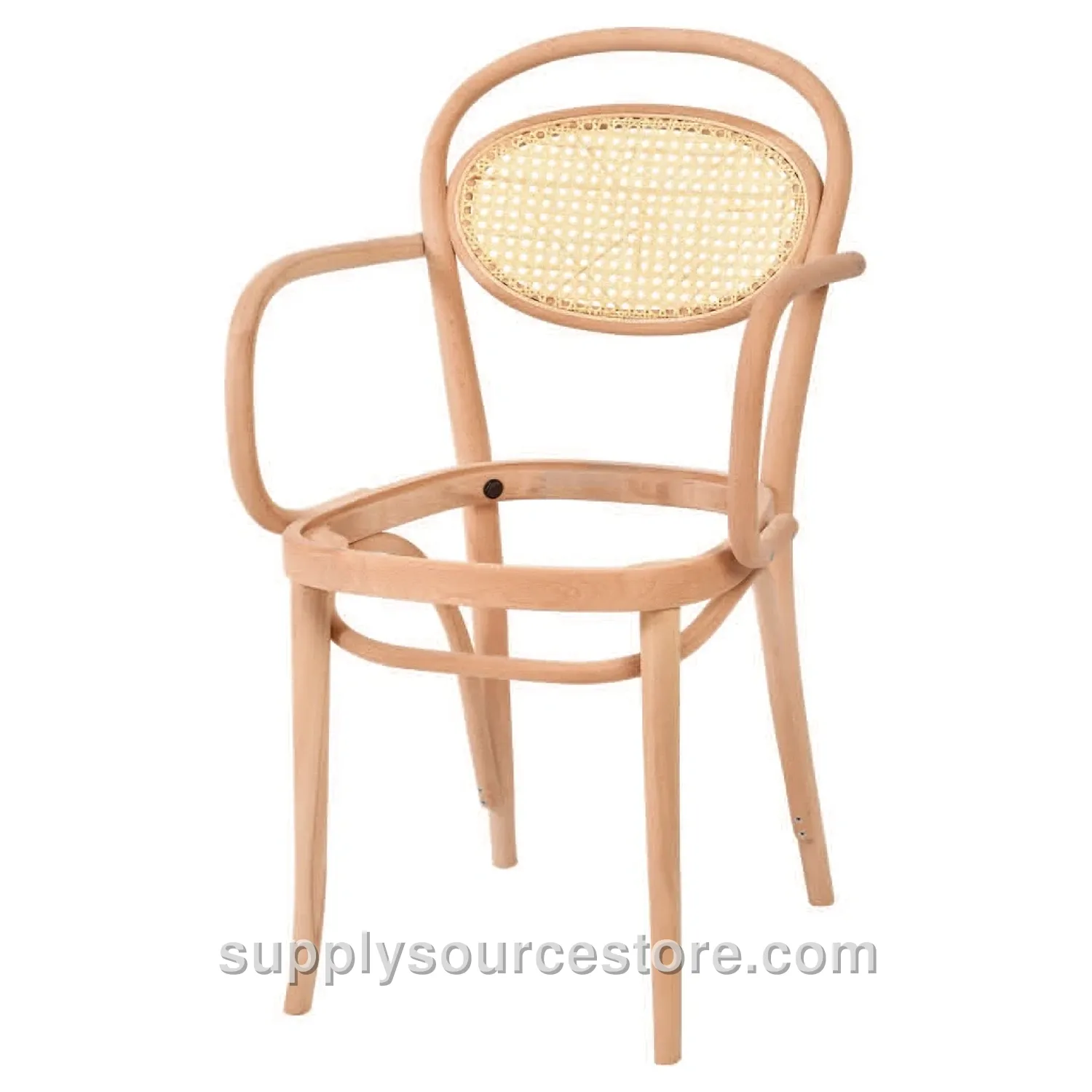 With Arms Cane Upholstered Chair