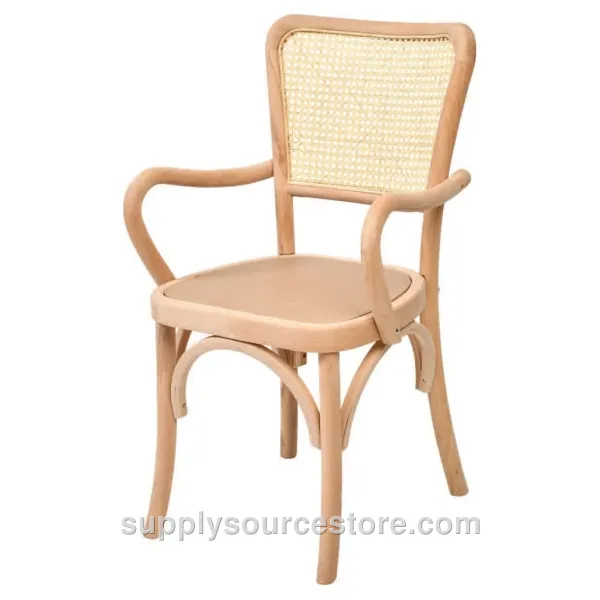 Luxury Cane With Arms Upholstered Chair