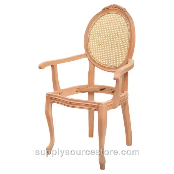 Medallion Lukens Carved With Arms Cane Chair