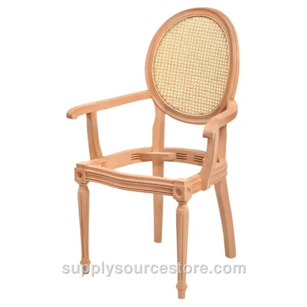 Medallion Turned With Arms Cane Chair