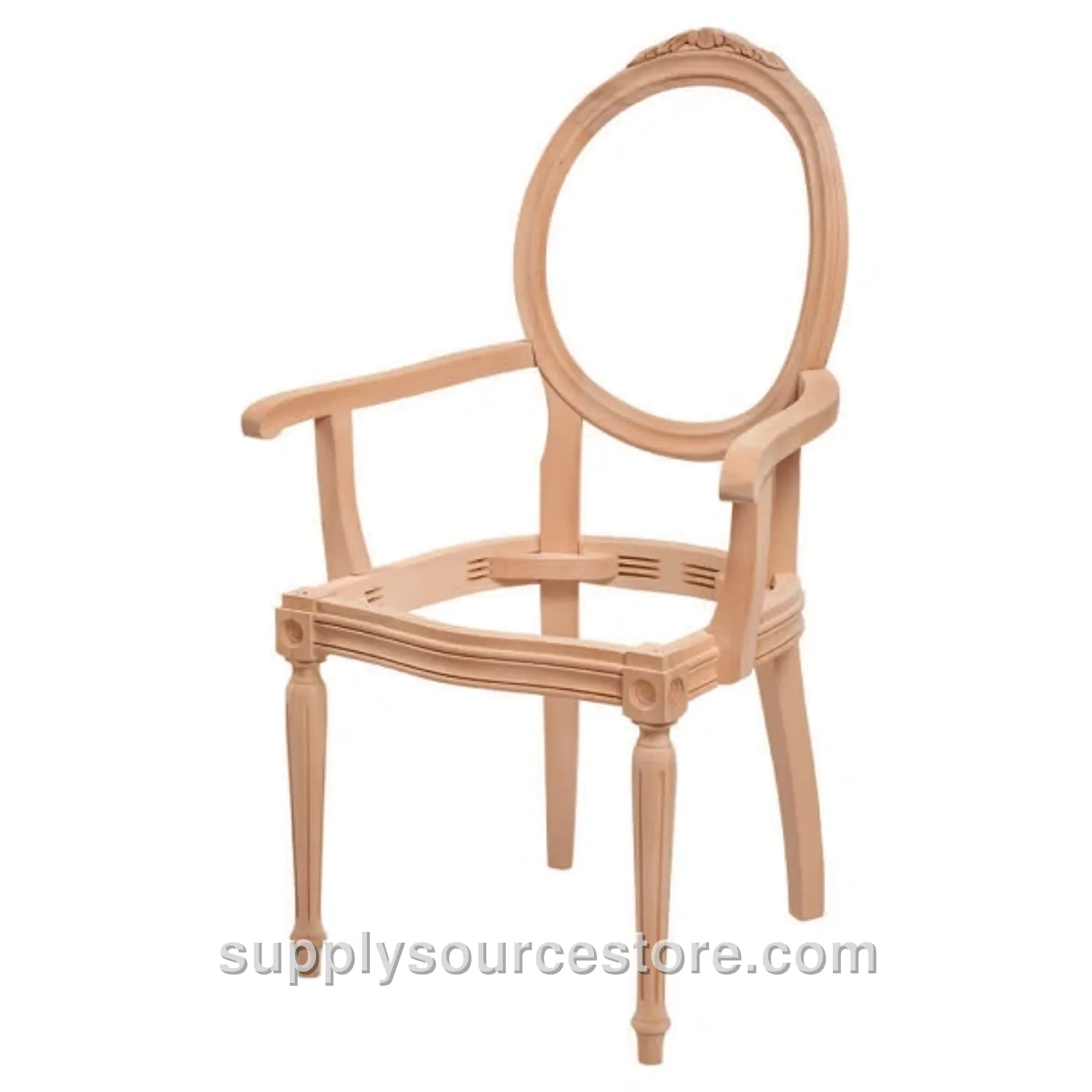 Medallion Turned Carved Chair With Arms
