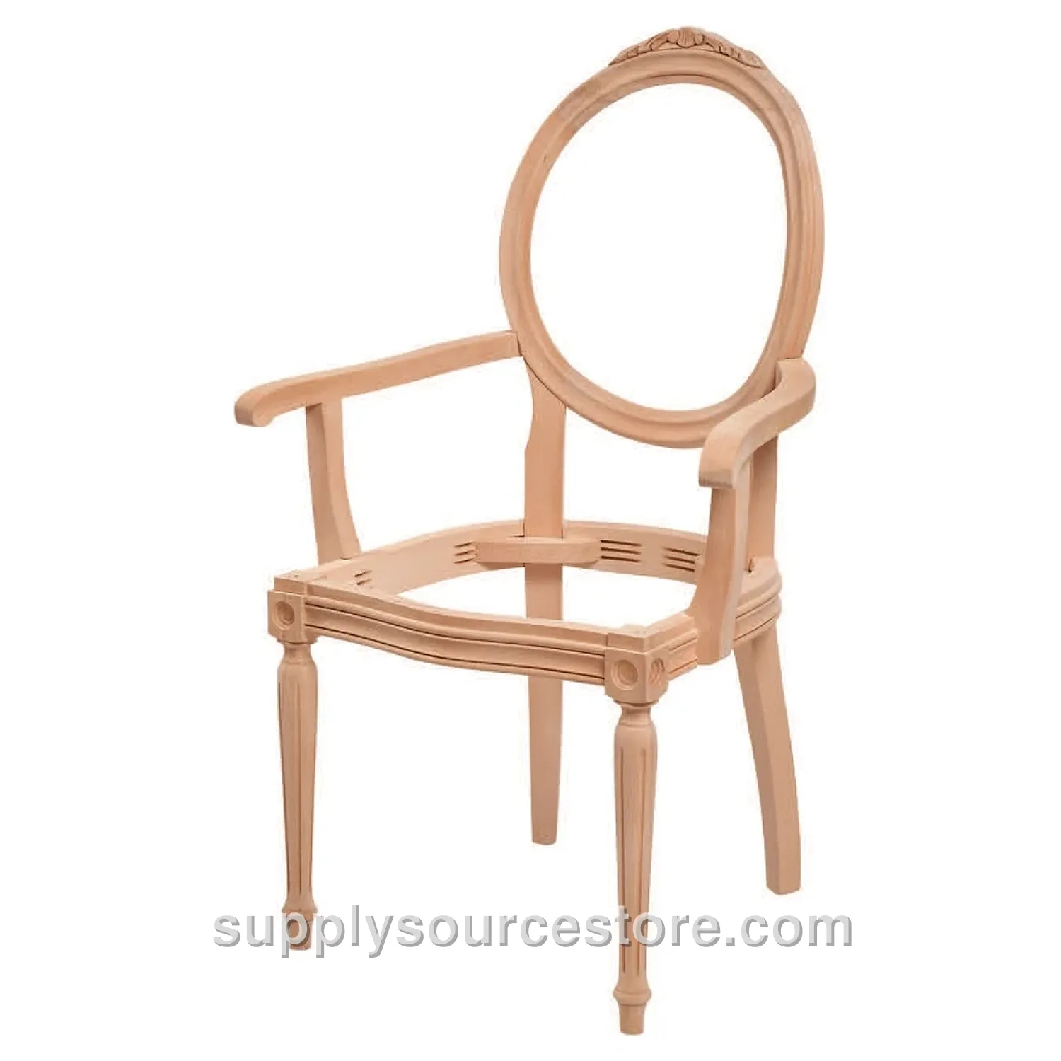 Medallion Turned Carved Chair With Arms