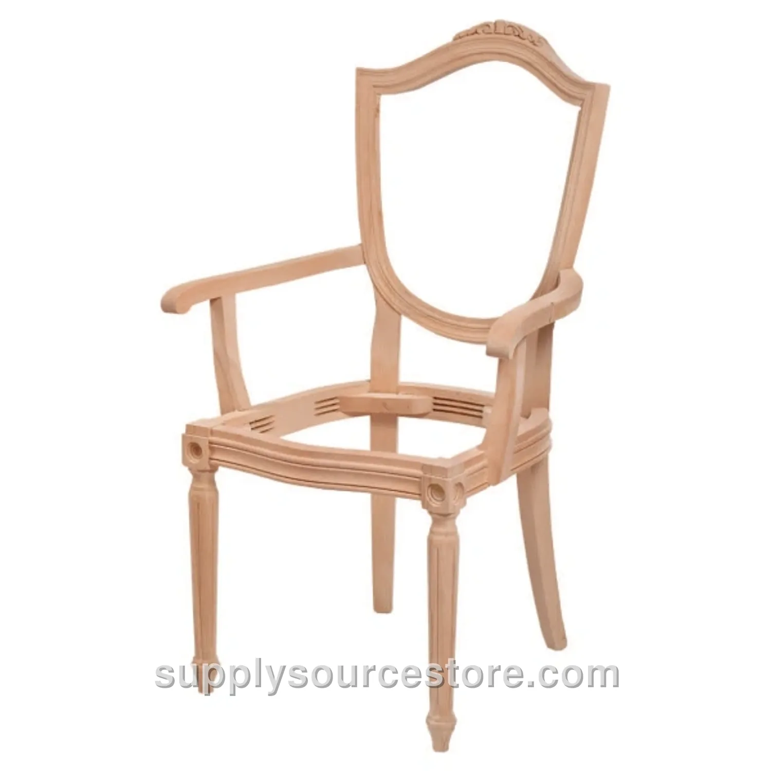 Goblet Turned Carved Chair with Arms