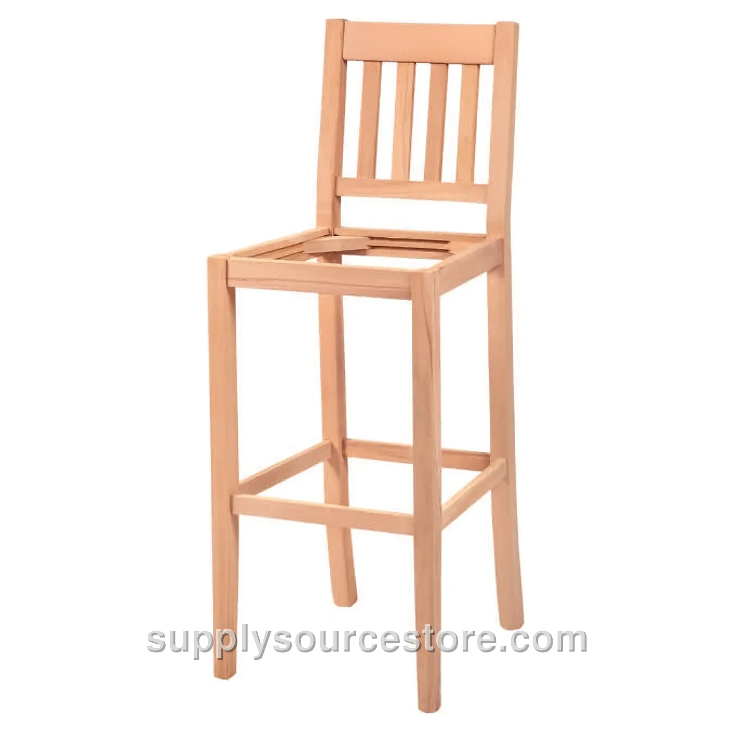 Slatted Upholstered Bar Chair