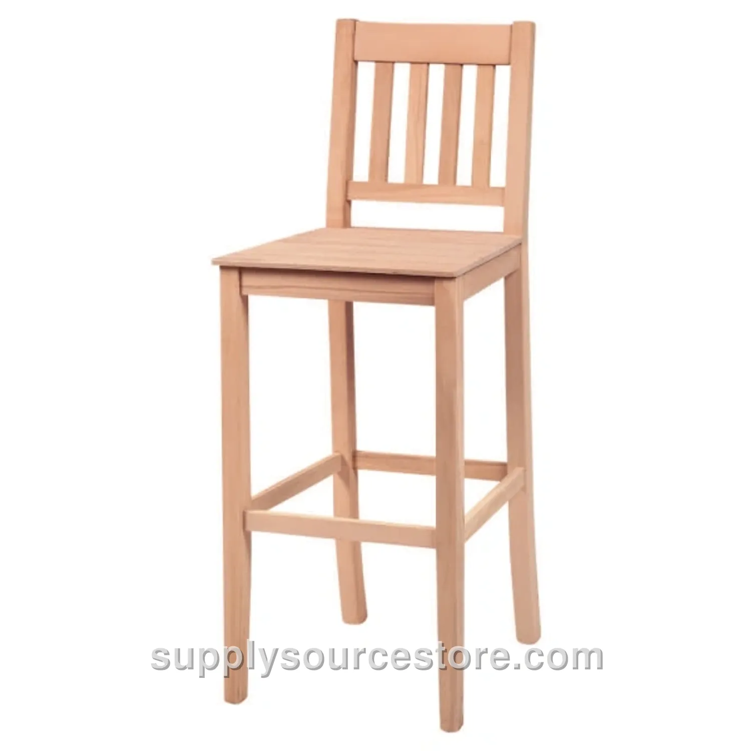 Slatted Wooden Bar Chair