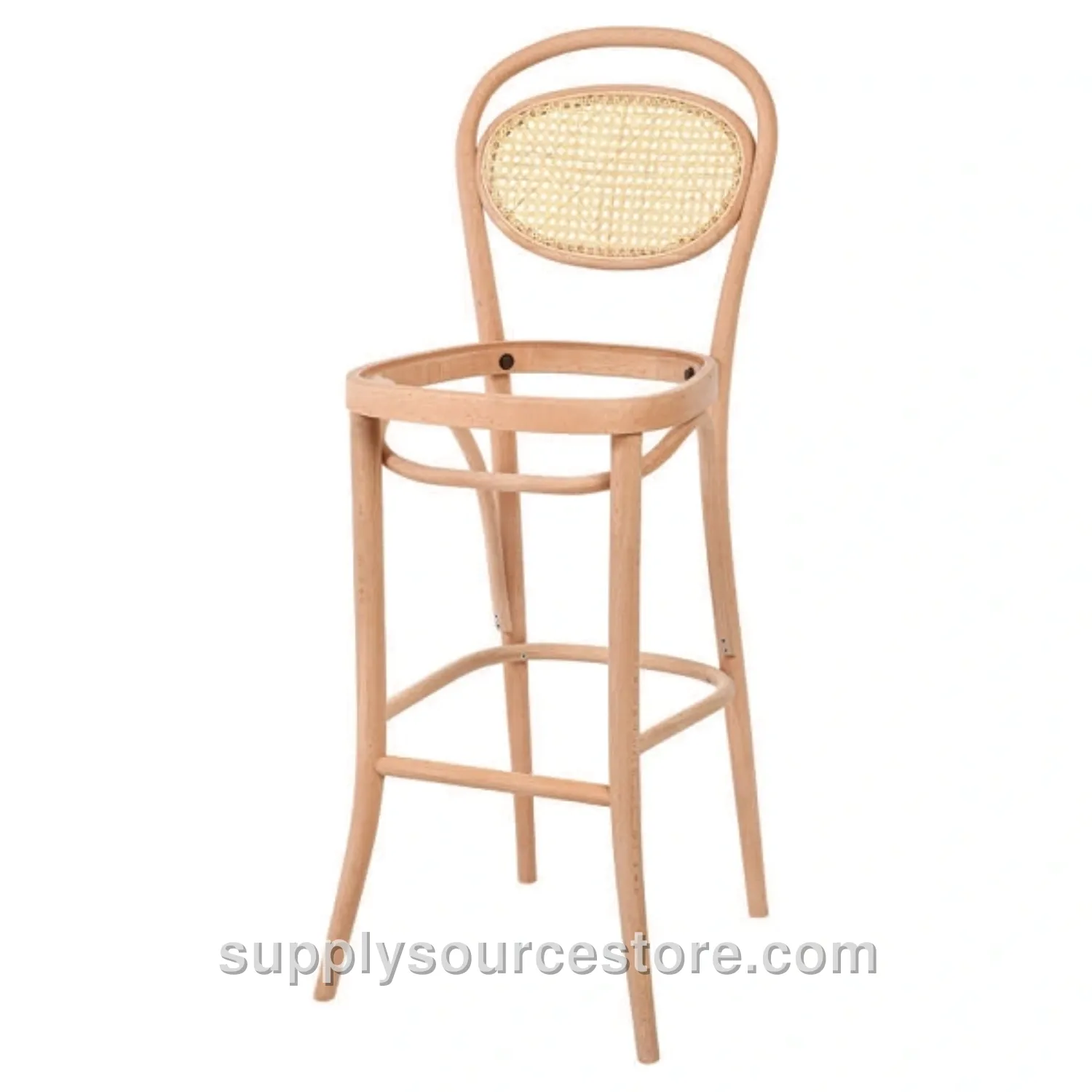 Eylül Cane Upholstered Bar Chair