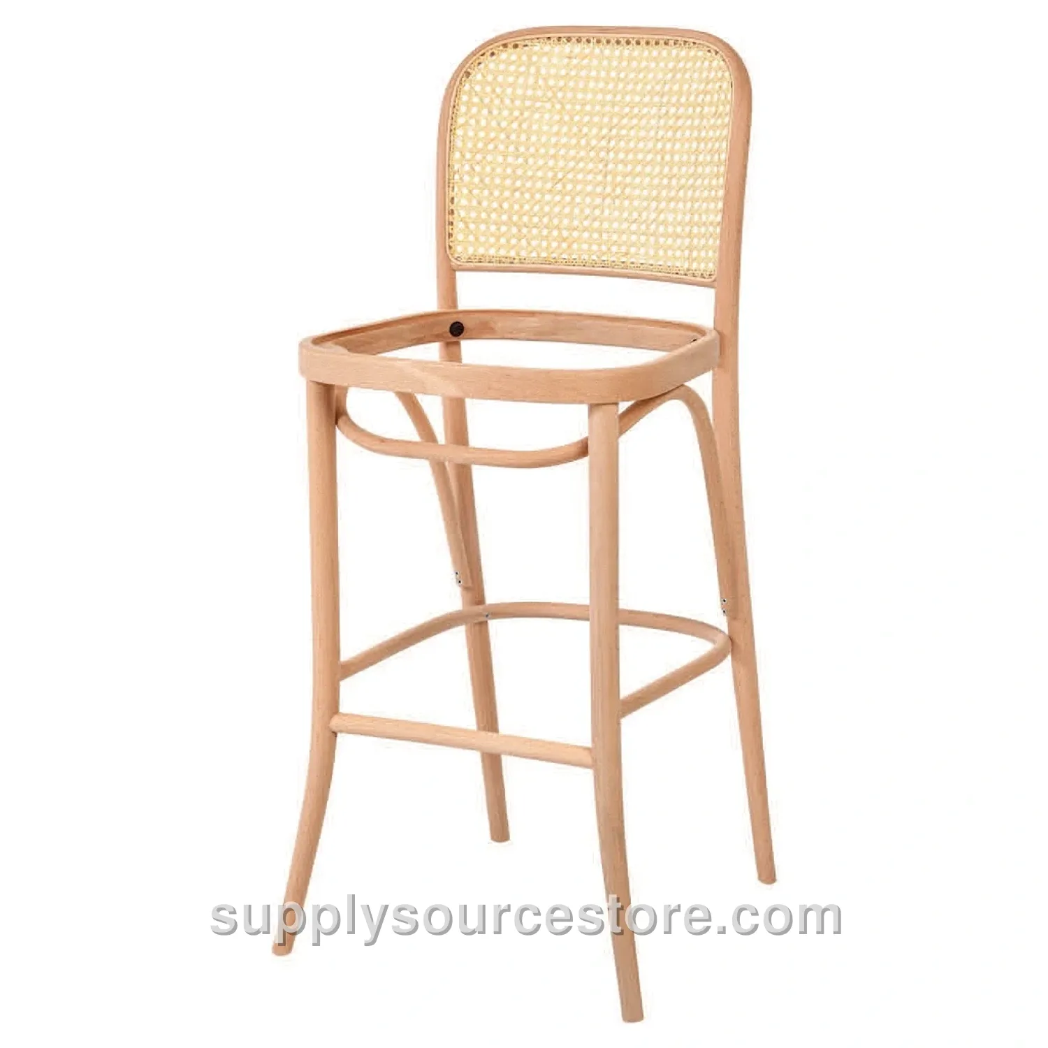 Orkide Cane Upholstered Bar Chair