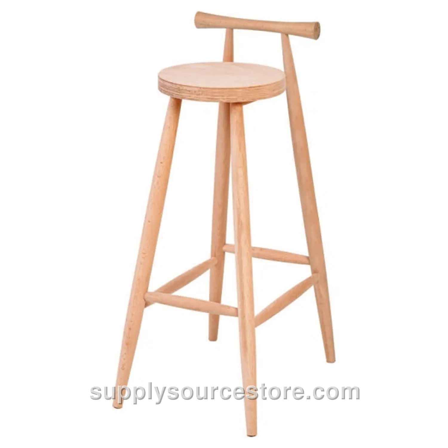 With Back Turned Round Bar Stool