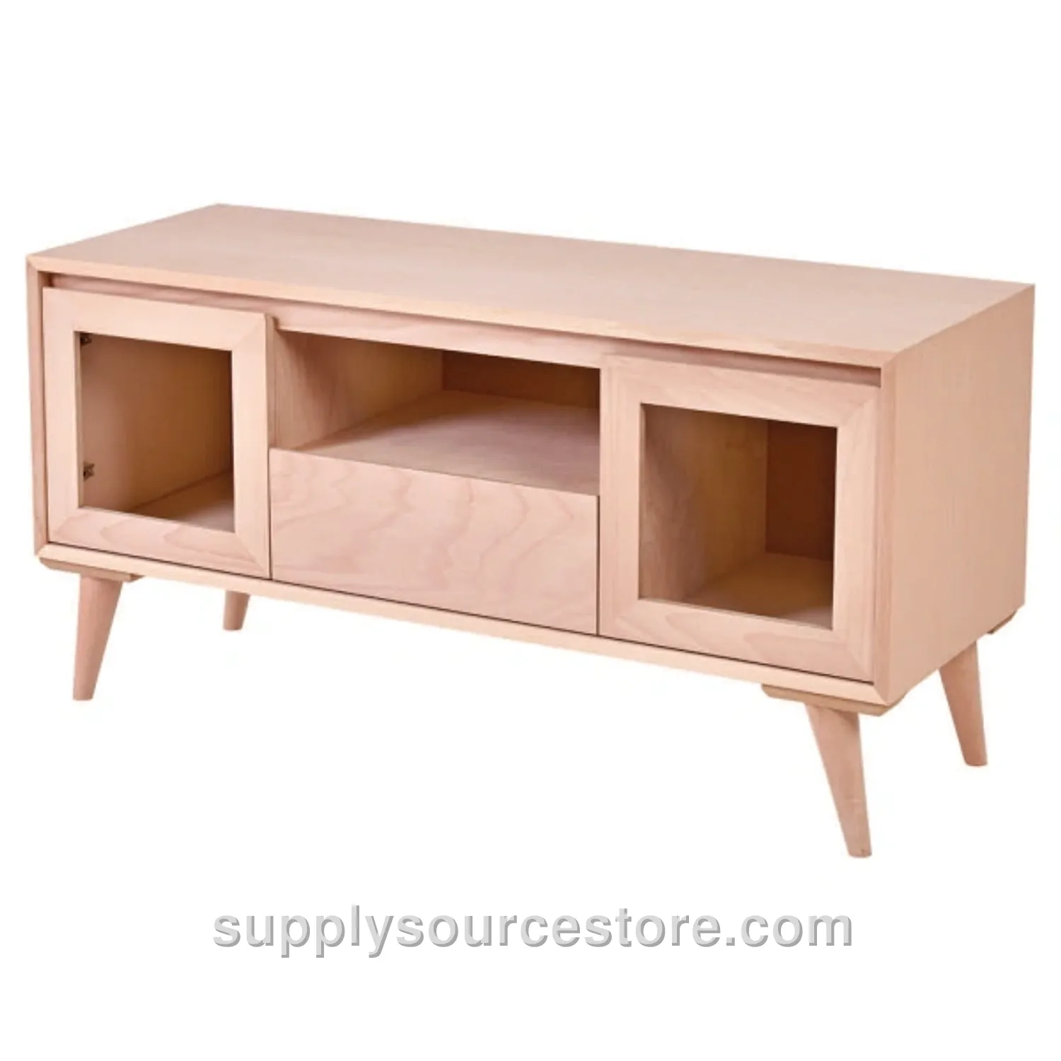 Retro Glass-Fronted TV Stand