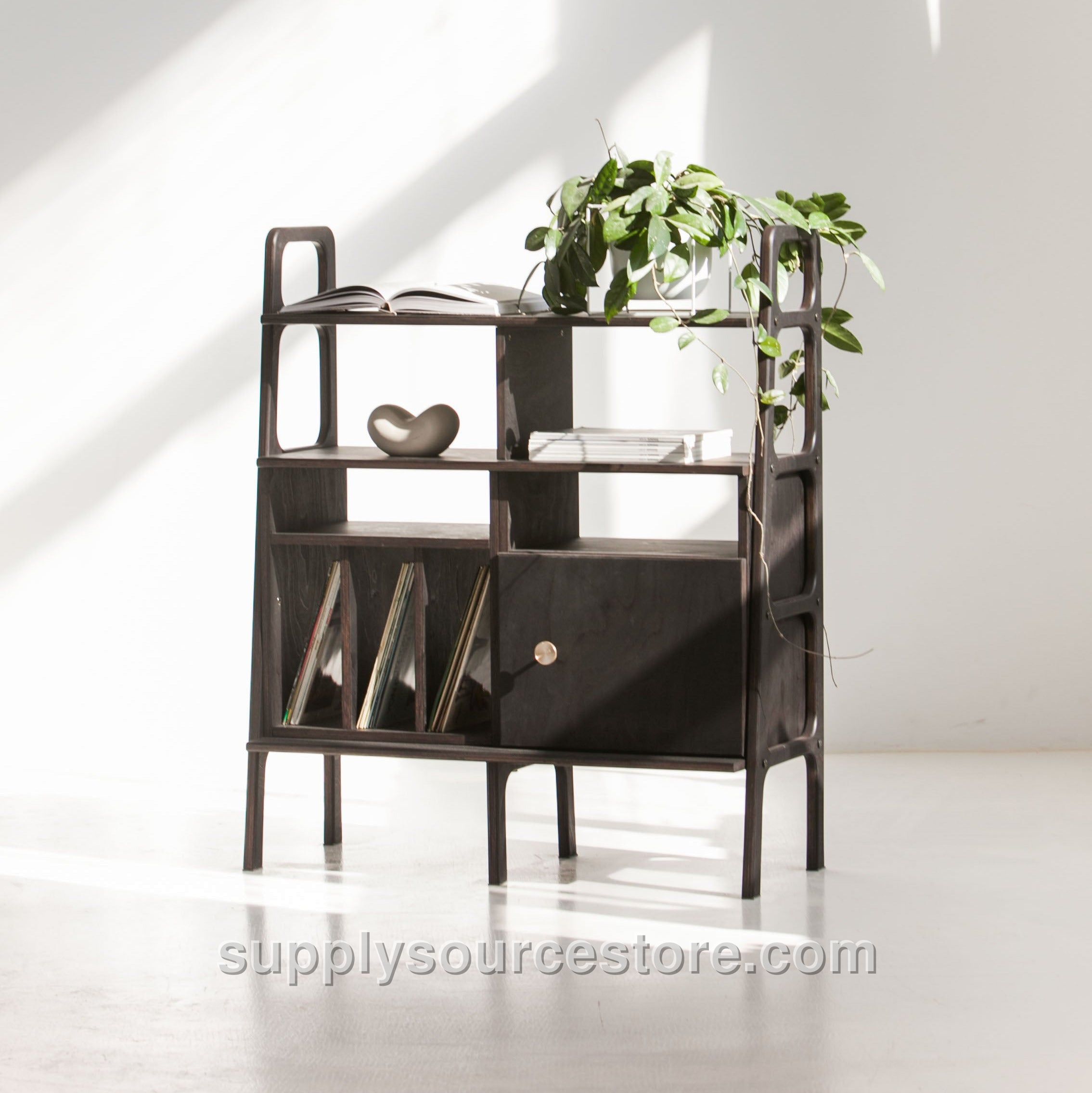 Midlite Bookcase · 97 cm (38.2 in) · Vinyl + Open Cabinet